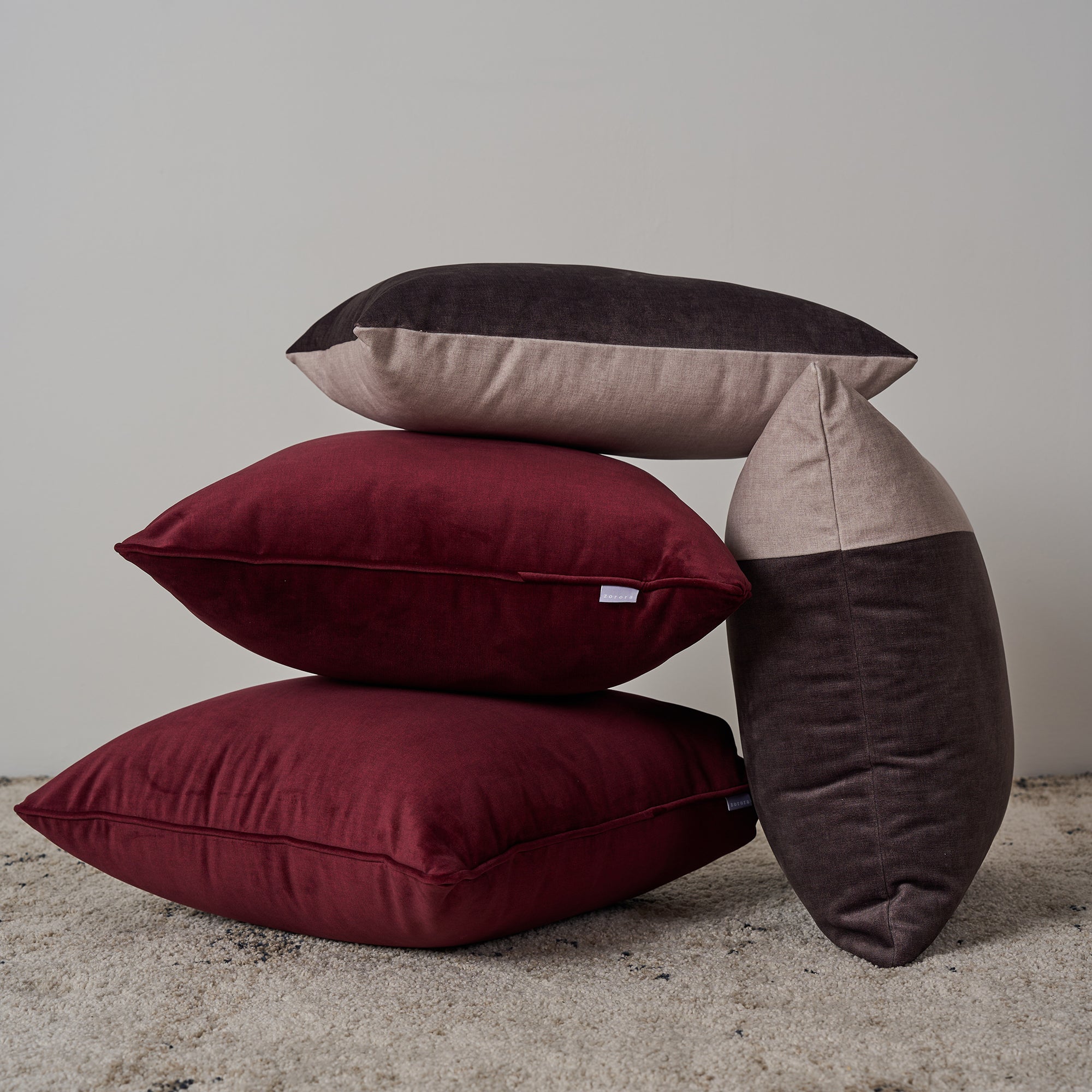 Two Tone Kidney Scatter Cushion - FibreGuard Deluxe Havanah *