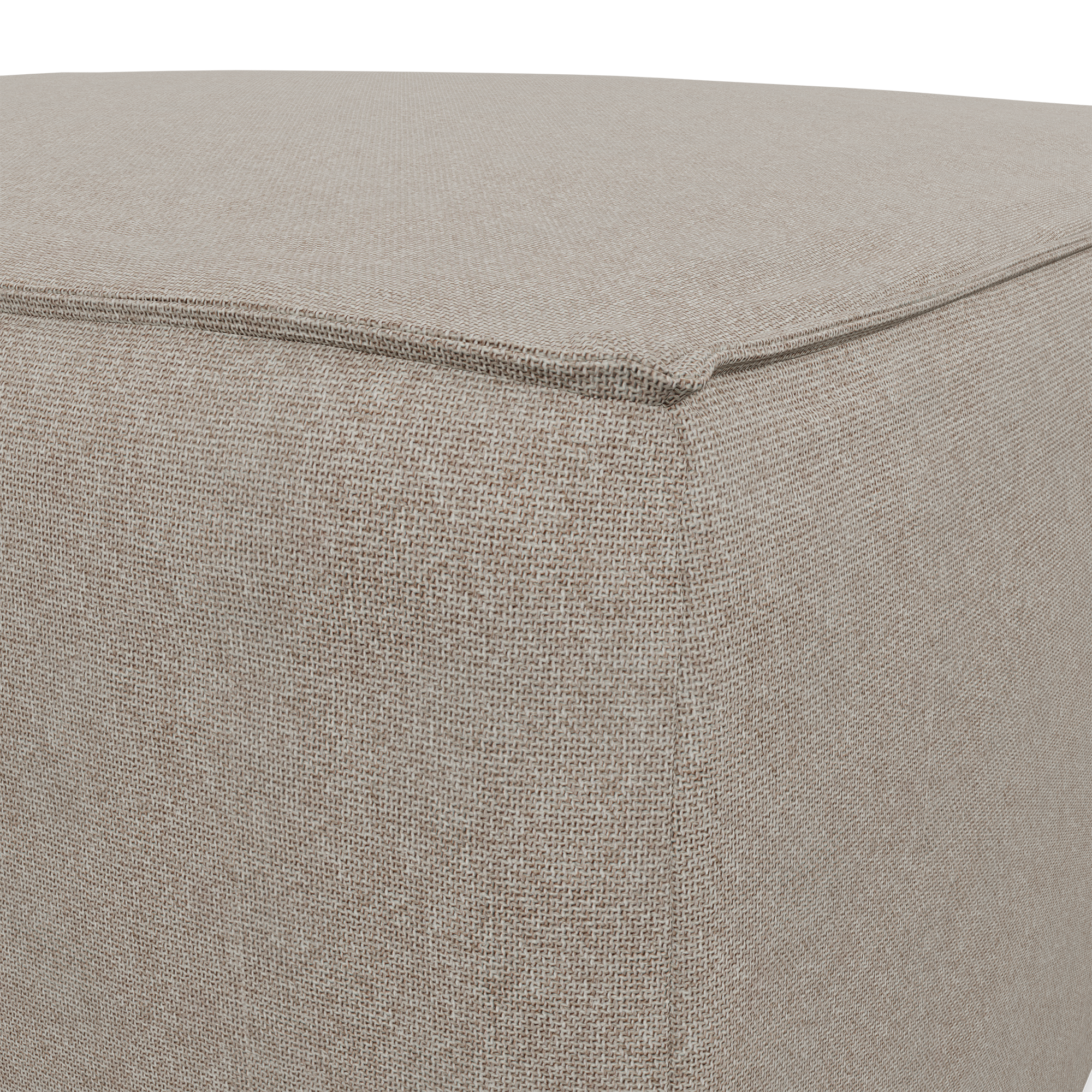 Zola Square Ottoman - Textured Safari (Express)