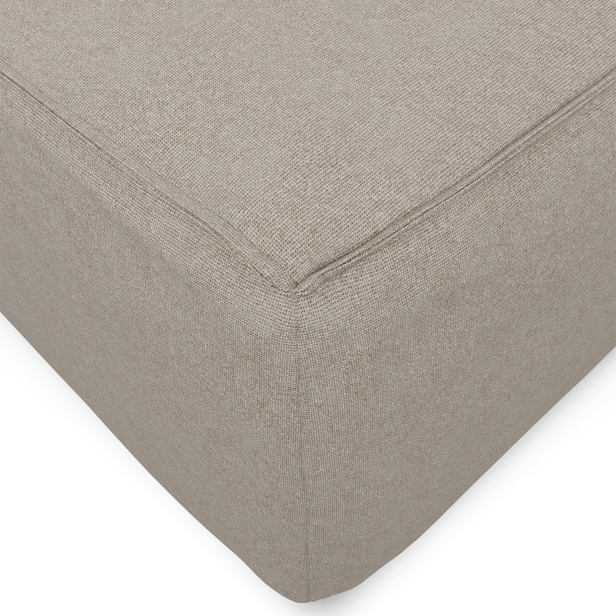 Zola Square Ottoman - Textured Safari (Express)