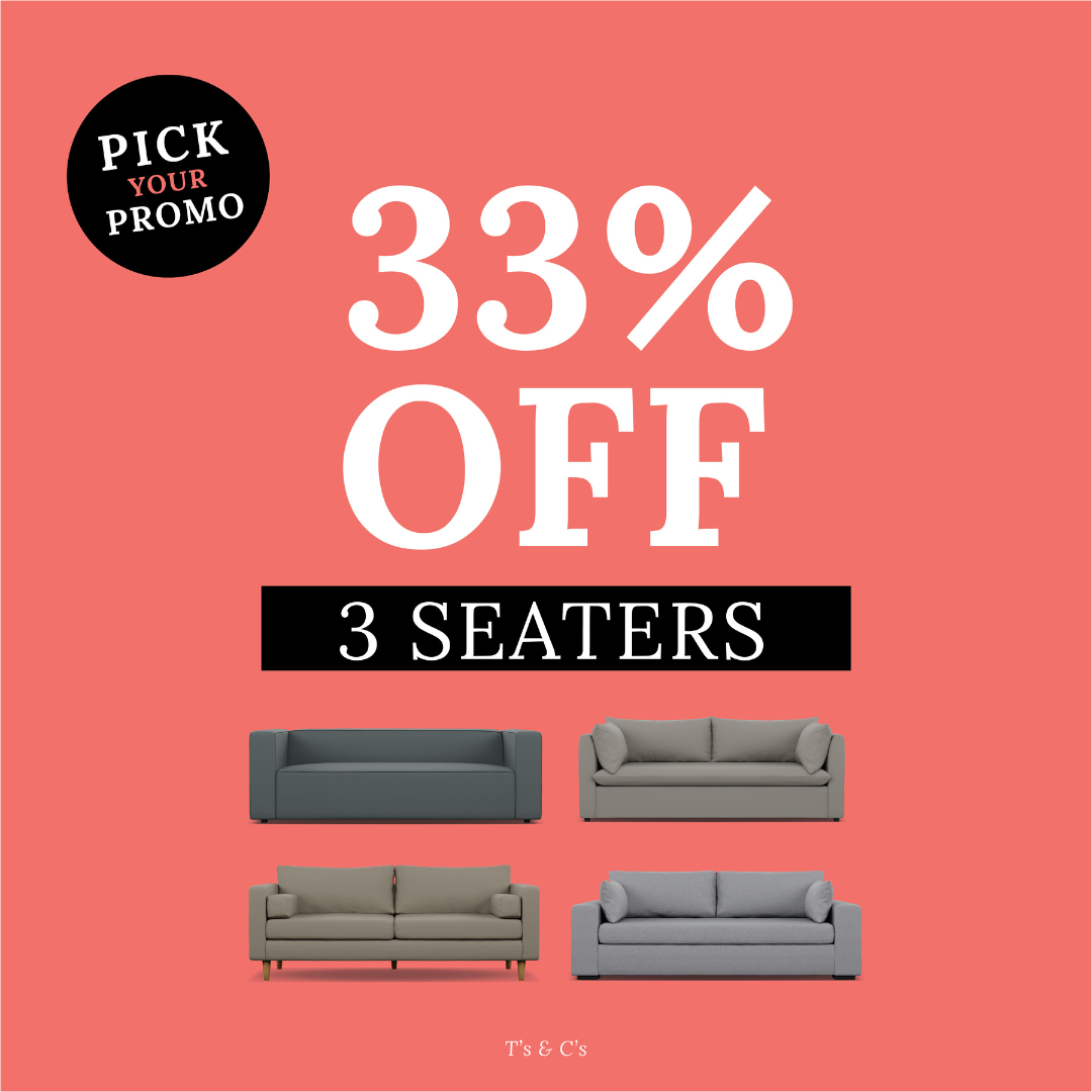 33% Off 3 Seater Sofas - Take a Third Off!