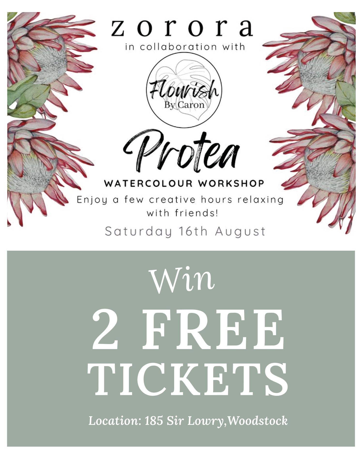 Celebrate Women’s Day with a Protea Watercolour Workshop at Zorora Sofas Woodstock