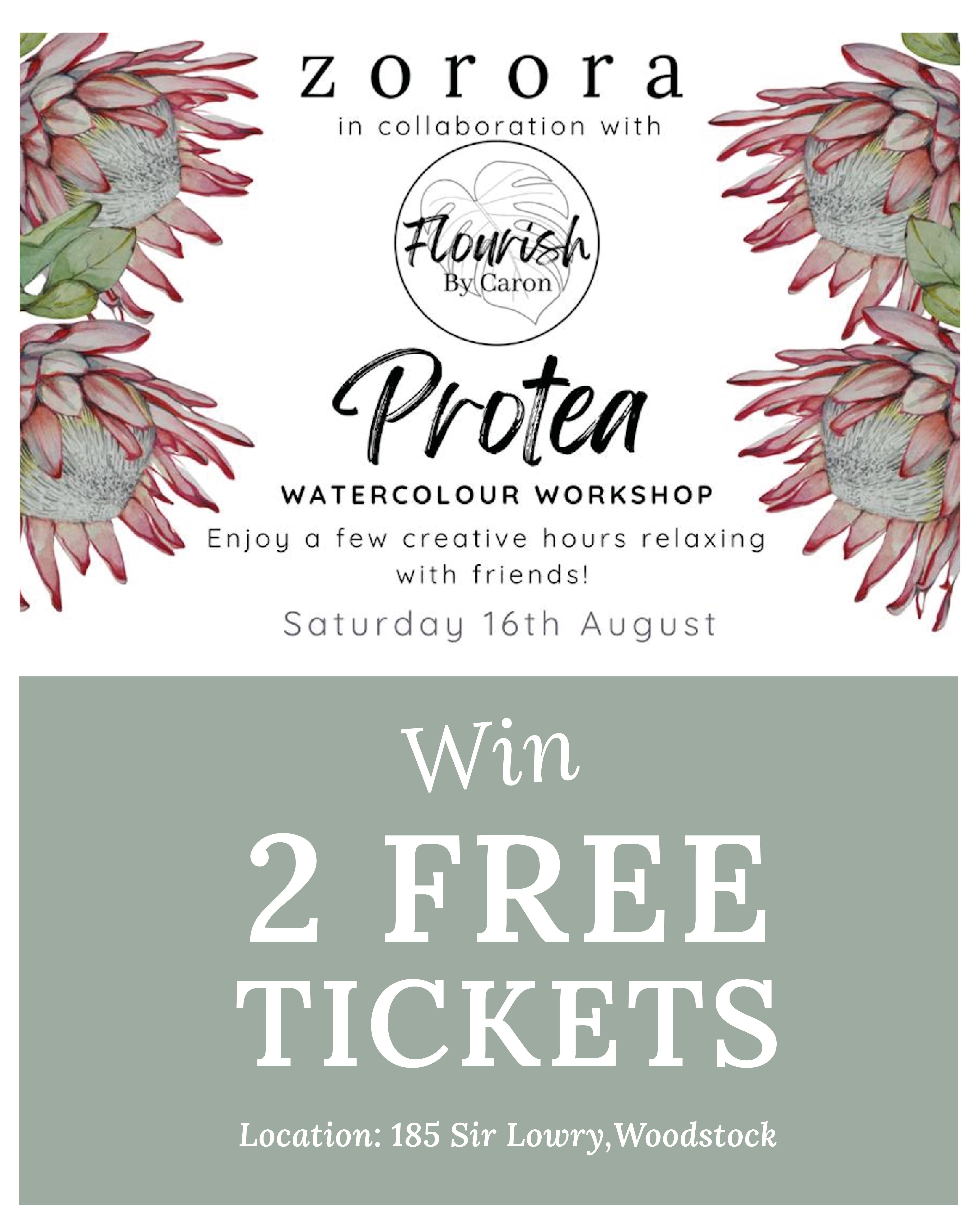 Celebrate Women’s Day with a Protea Watercolour Workshop at Zorora Sofas Woodstock