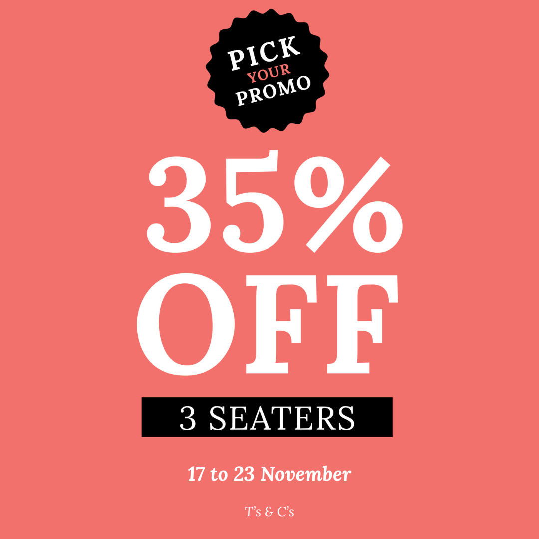 35% OFF 3-Seaters – The Statement Sofa Sale!