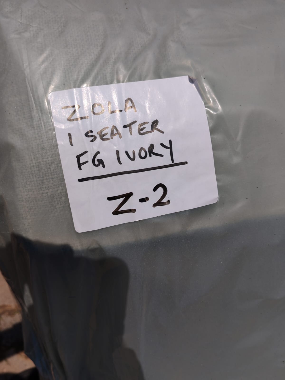 Z2-H8 Zola 1 Seater - FibreGuard Ivory (JHB WHS 2026)