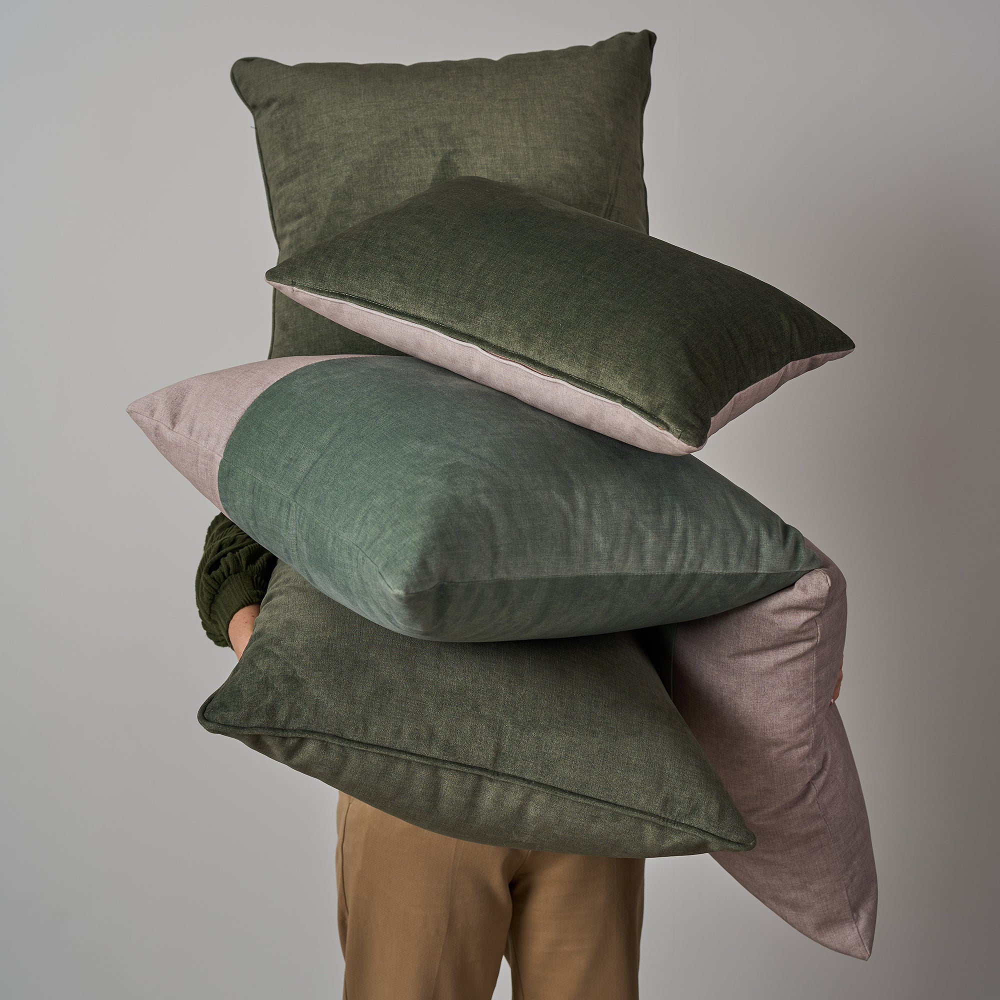 Colour Block Scatter Cushion - FibreGuard Deluxe Sage *