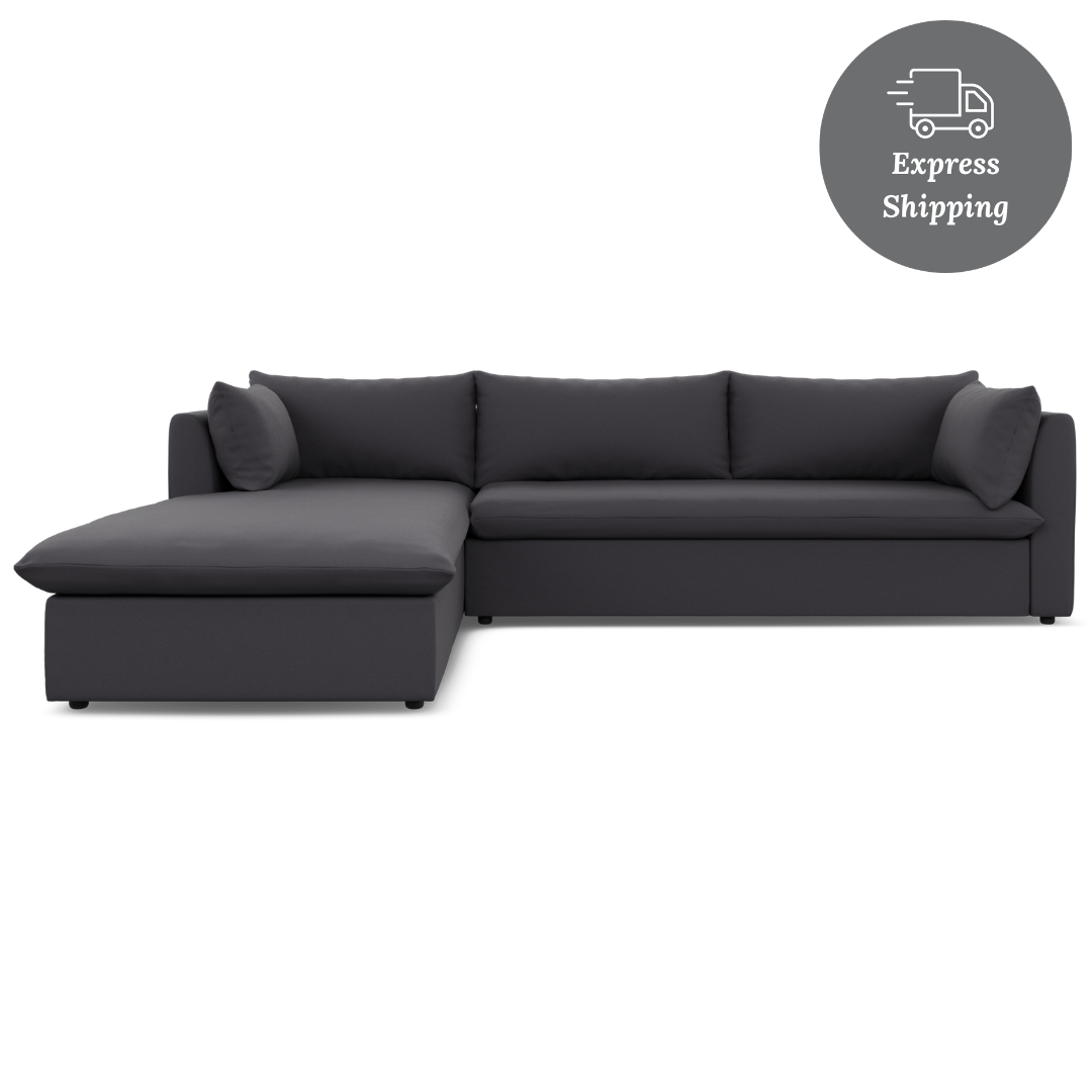 Lira Luxe L Shape Medium Left - FibreGuard Graphite (Express)