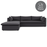 Lira Luxe L Shape Medium Left - FibreGuard Graphite (Express)