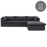 Lira Luxe L Shape Medium Right - FibreGuard Graphite (Express)