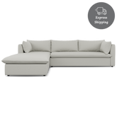 Lira Luxe L Shape Medium Left - FibreGuard Ivory (Express)