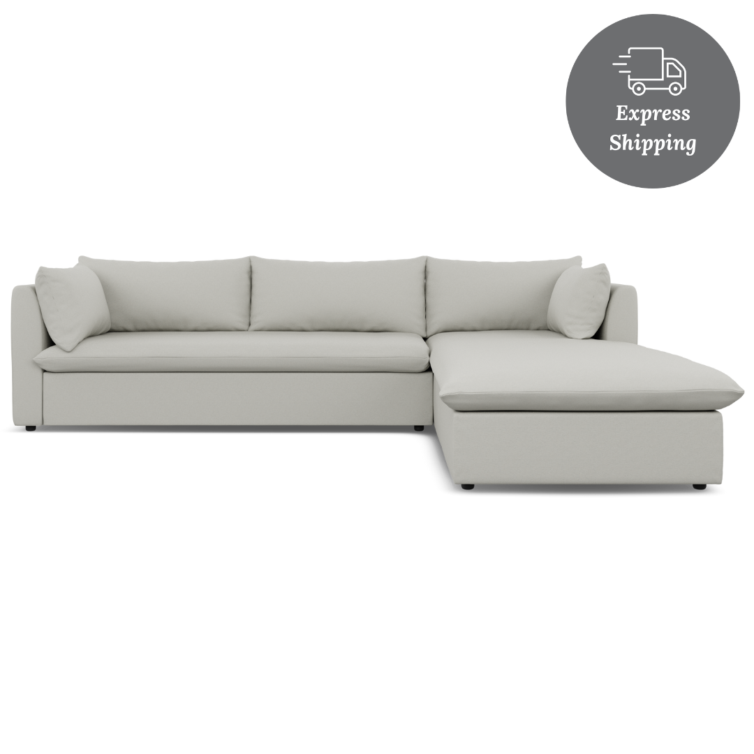 Lira Luxe L Shape Medium Right - FibreGuard Ivory (Express)