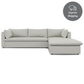 Lira Luxe L Shape Medium Right - FibreGuard Ivory (Express)