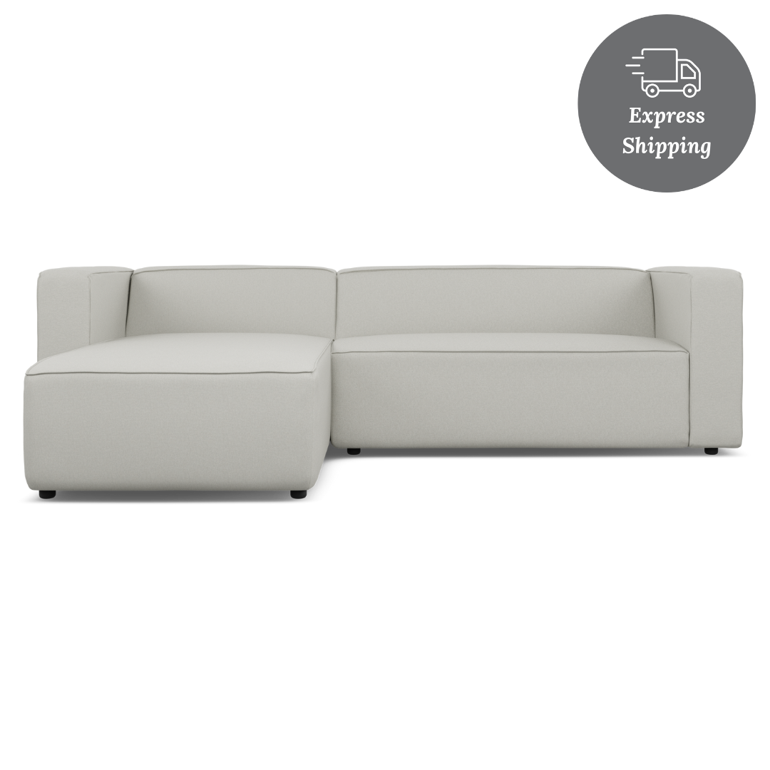 Zola L Shape Medium Left - FibreGuard Ivory (Express)