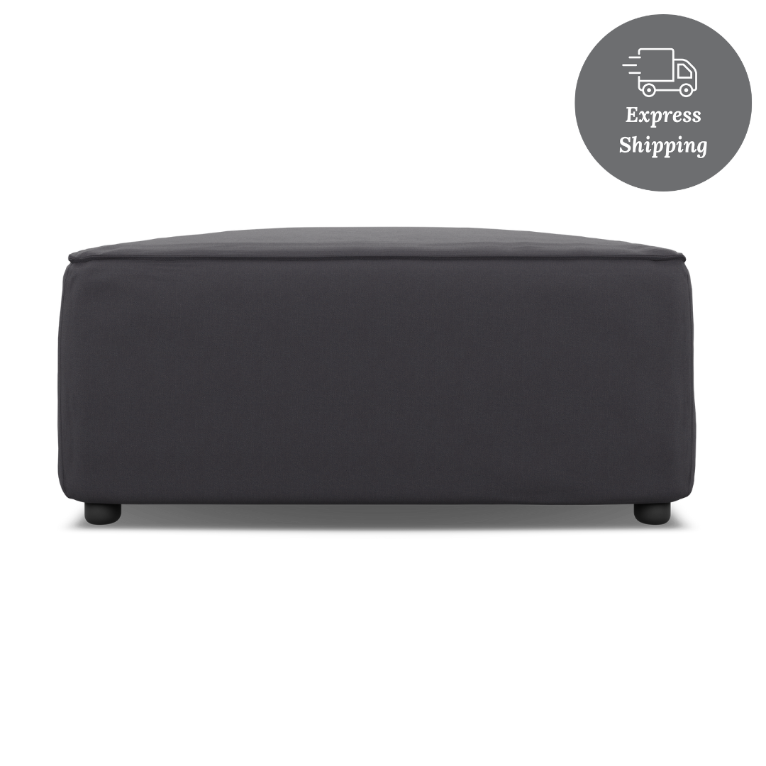 Zola Square Ottoman - FibreGuard Graphite (Express)